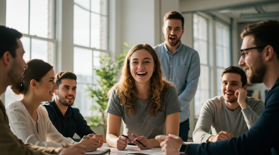 a photo of people talking about a projec exploring the power of the emotional scale a call for collaboration
